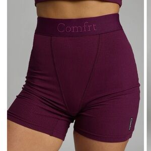 Comfrt Women's High-Rise Burgundy Bike Shorts
